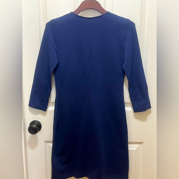 NWT 170.00 LILLY PULITZER CLARKSON V-NECK DRESS NAVY GOLD - Picture 7 of 10